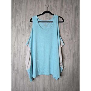 Juno Active Aqua Blue Sleeveless Tank Top Women’s Plus Size 5X Made in USA Stret